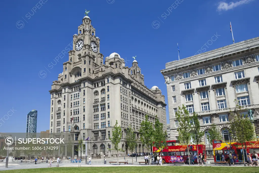 England,Liverpool,Pierhead,Royal Liver Historical Building