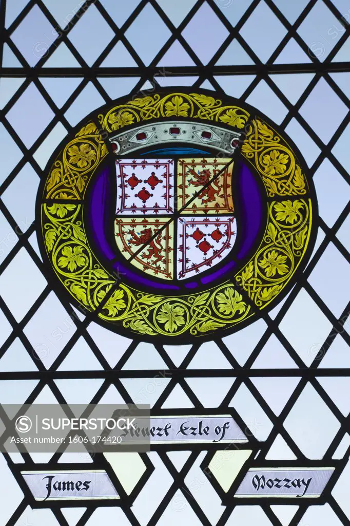 Scotland,Central Region,Stirling,Stirling Castle,Stain Glass Window in the Great Hall