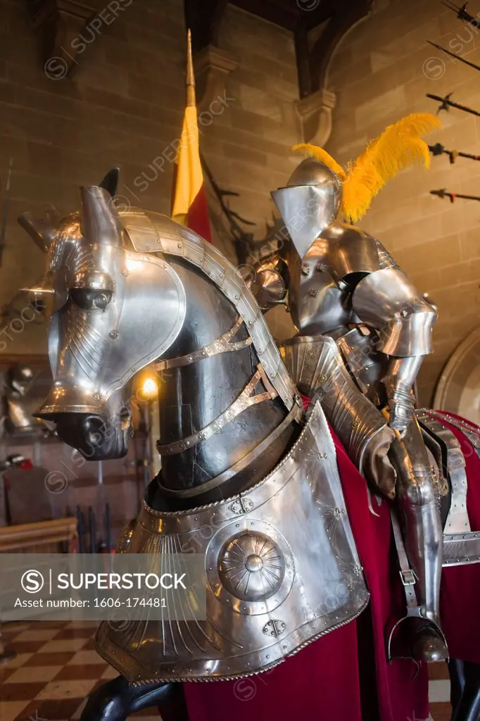 England,Warwickshire,Warwick,Warwick Castle,Display of Knight and Horse Armour