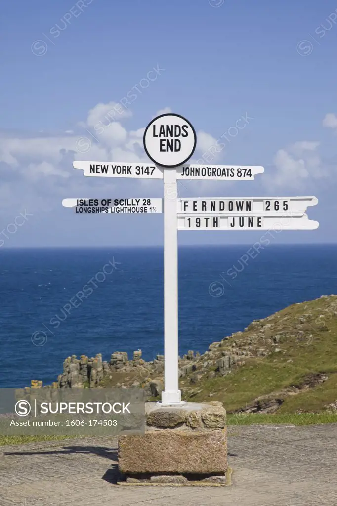 England,Cornwall,Lands End,The Lands End Signpost