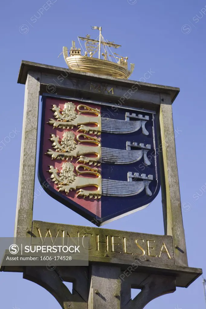 England,East Sussex,Winchelsea,Heraldic Town Sign
