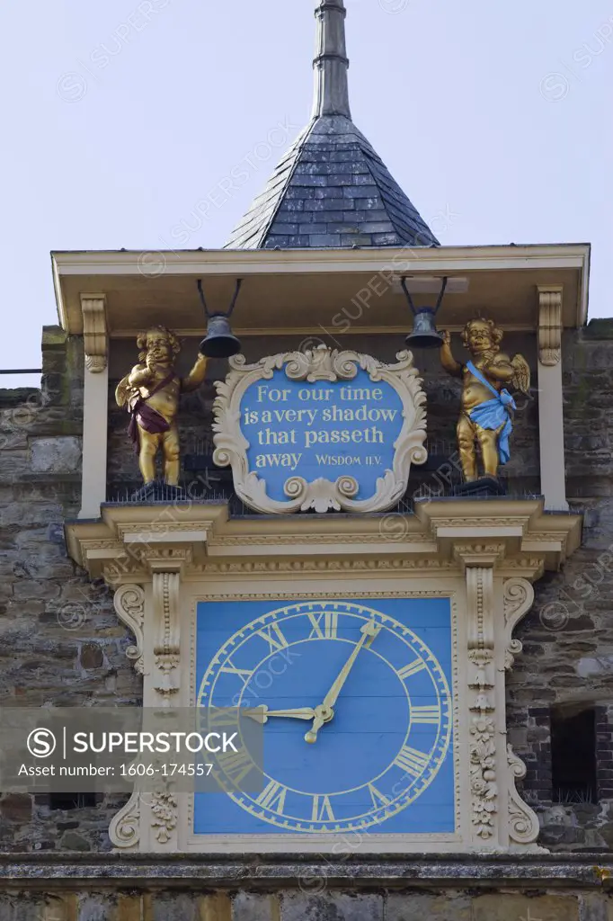 England,East Sussex,Rye,St Marys Church,The Quarter Boys Church Tower Clock