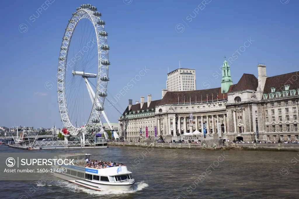 England,London,London Eye and River Thames