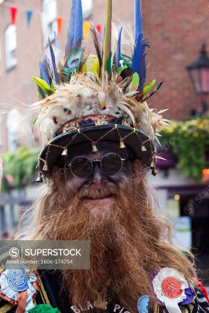 England,Kent,Rochester,Morris Dancer at the Annual Sweeps Festival
