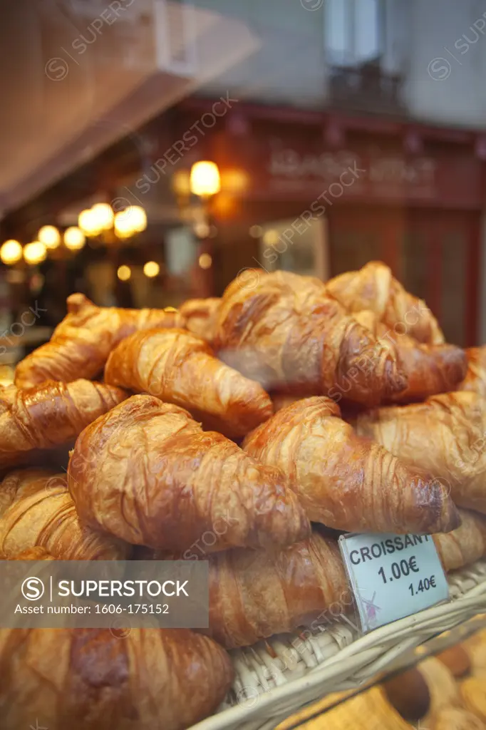 France,Paris,Croissant Display in Patisserie Shop