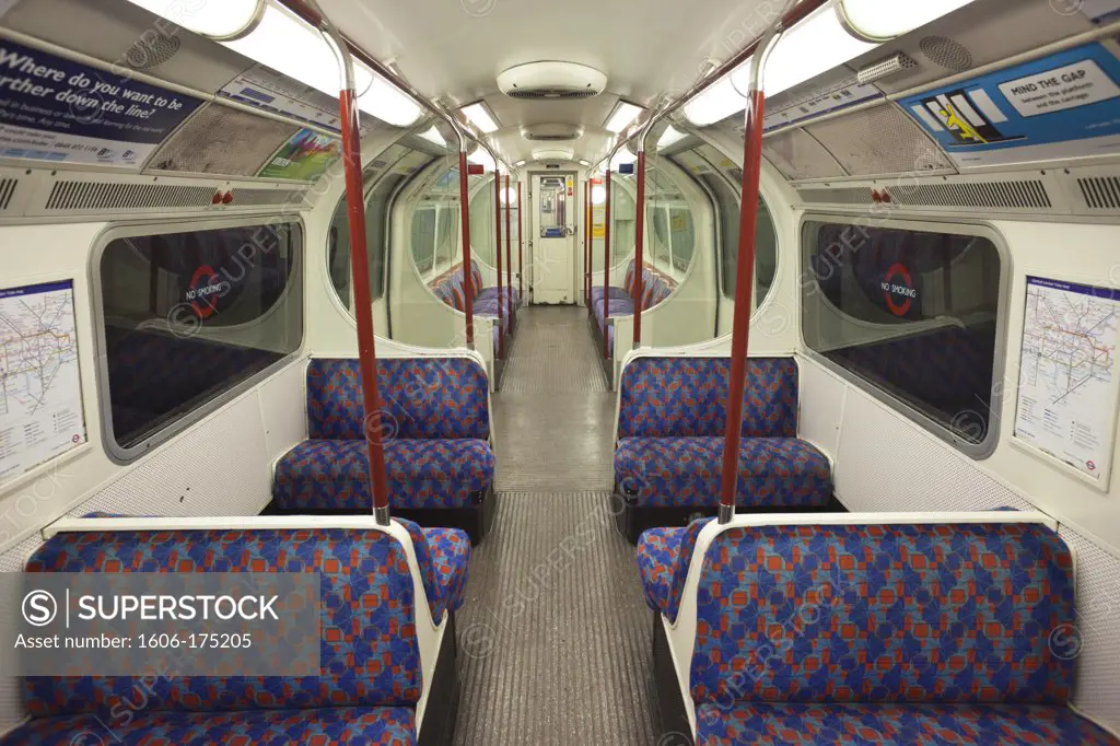 England,London,Underground Subway,Train Carriage Interior