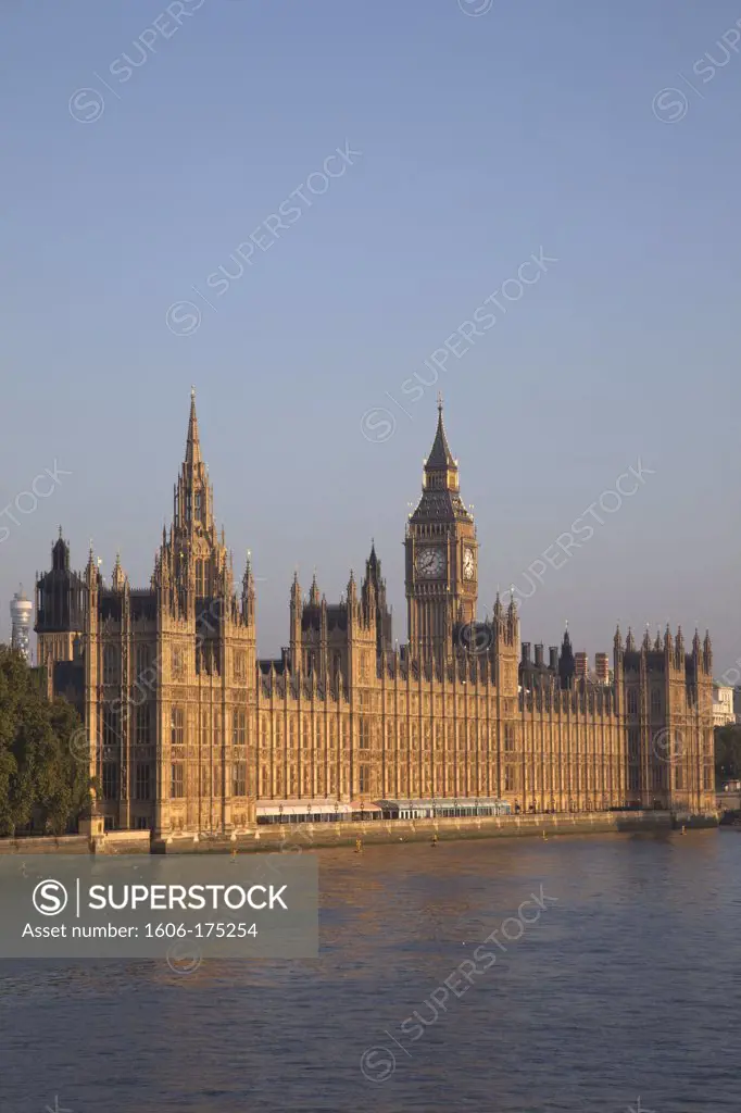 England,London,Palace of Westminster and River Thames