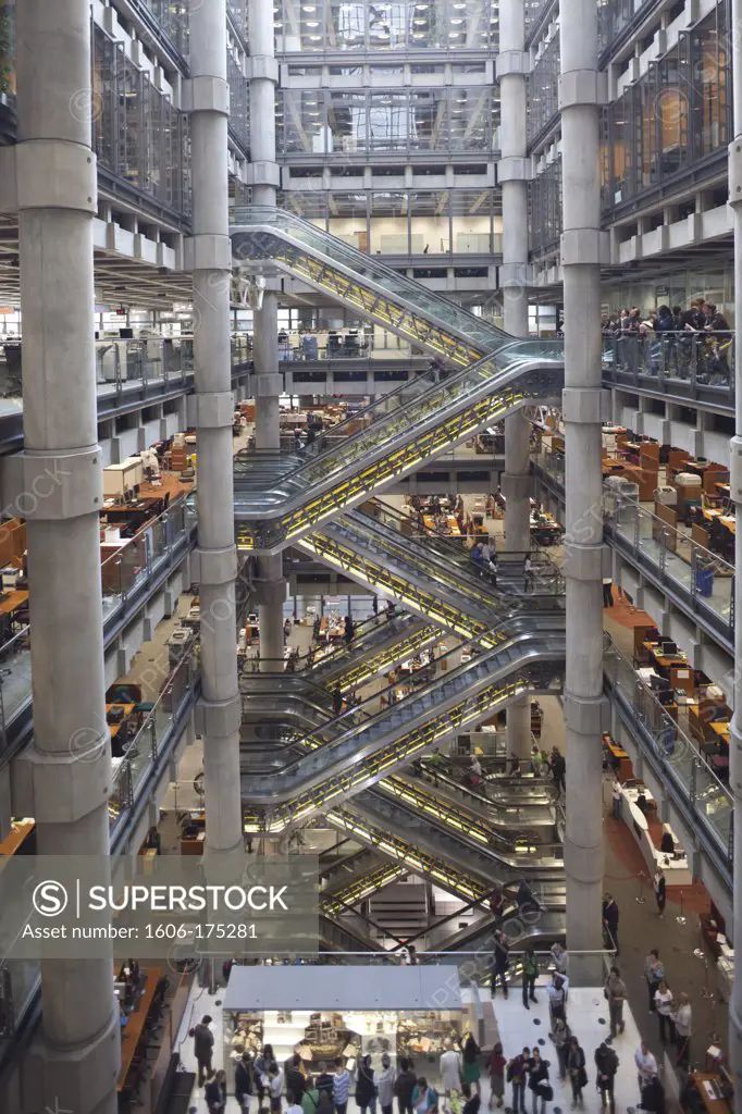 England,London,City of London,Interior of Lloyds Insurance Building