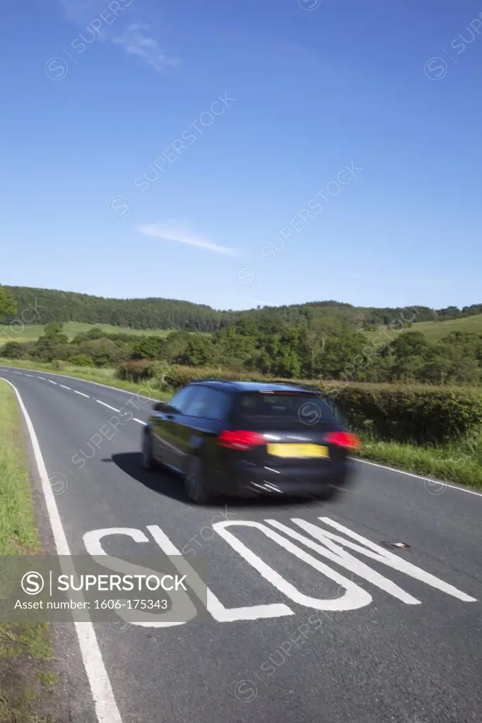 England,Road and Slow Sign