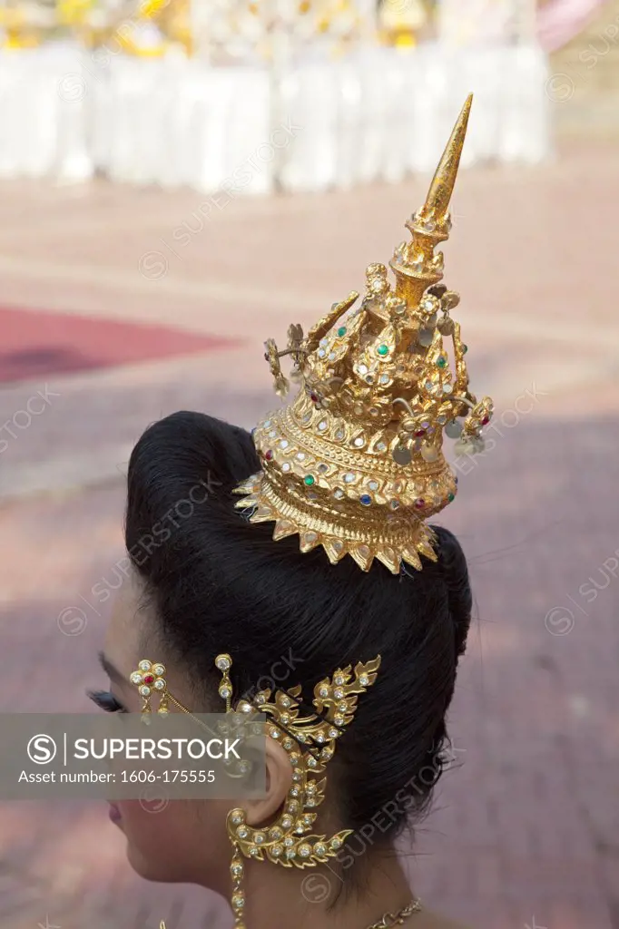 Thailand,Bangkok,Detail of Traditional Dancers Head Dress