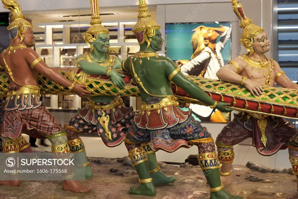 Thailand,Bangkok,Suwannaphum Airport,Exhibition of the Ramayana Epic