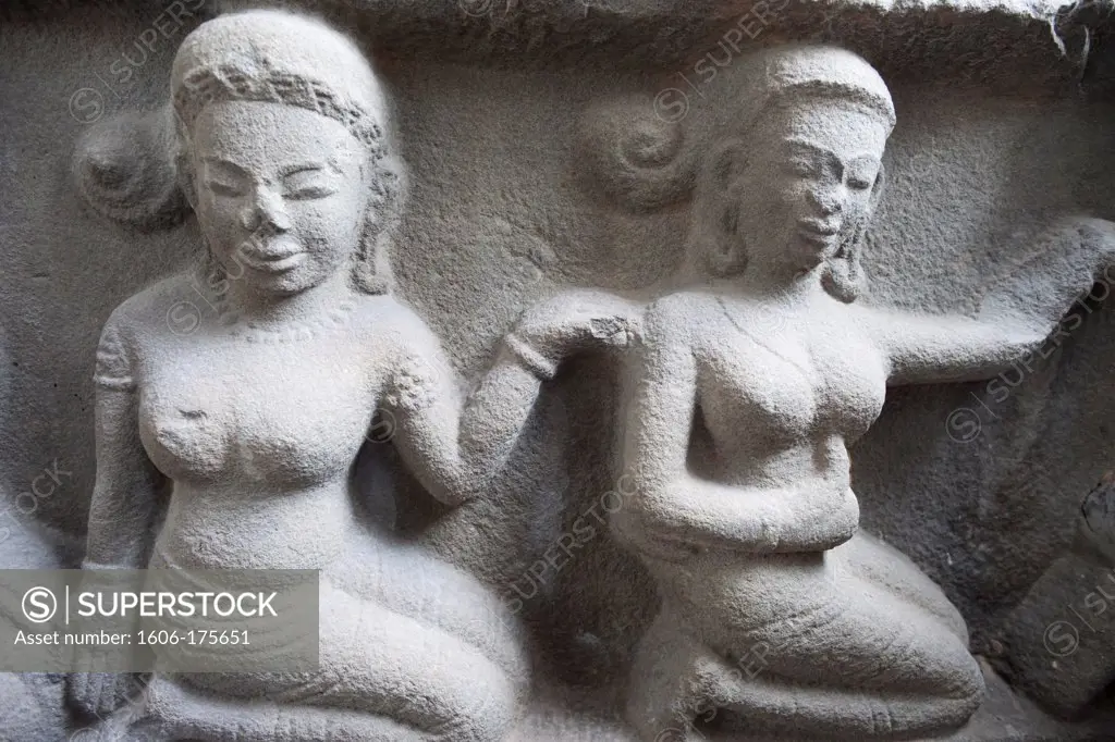 Vietnam,Danang,Museum of Cham Sculpture,Sandstone Carving of Females