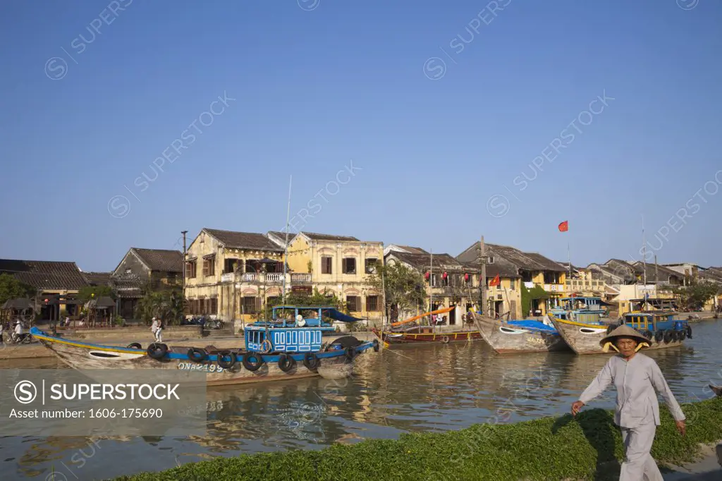 Vietnam,Hoi An,Town Skyline and Thu Bon River