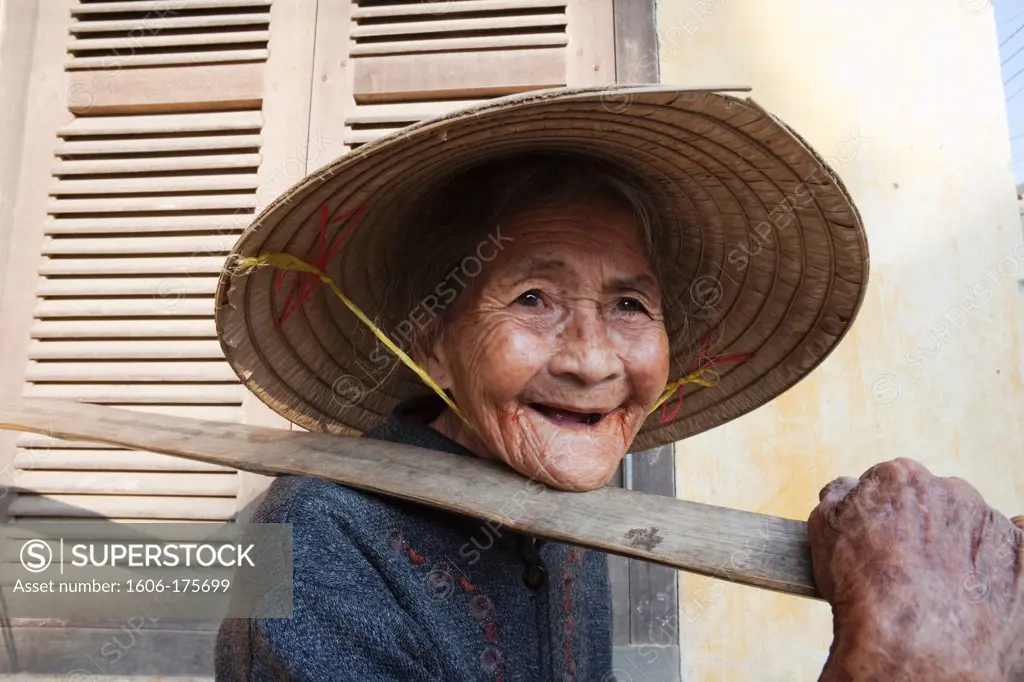 Vietnam,Hoi An,Portrait of Elderly Woman