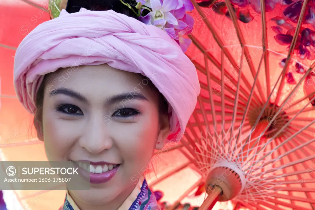 Thailand,Chiang Mai,Chiang Mai Flower Festival,Girl in Hilltribe Costume