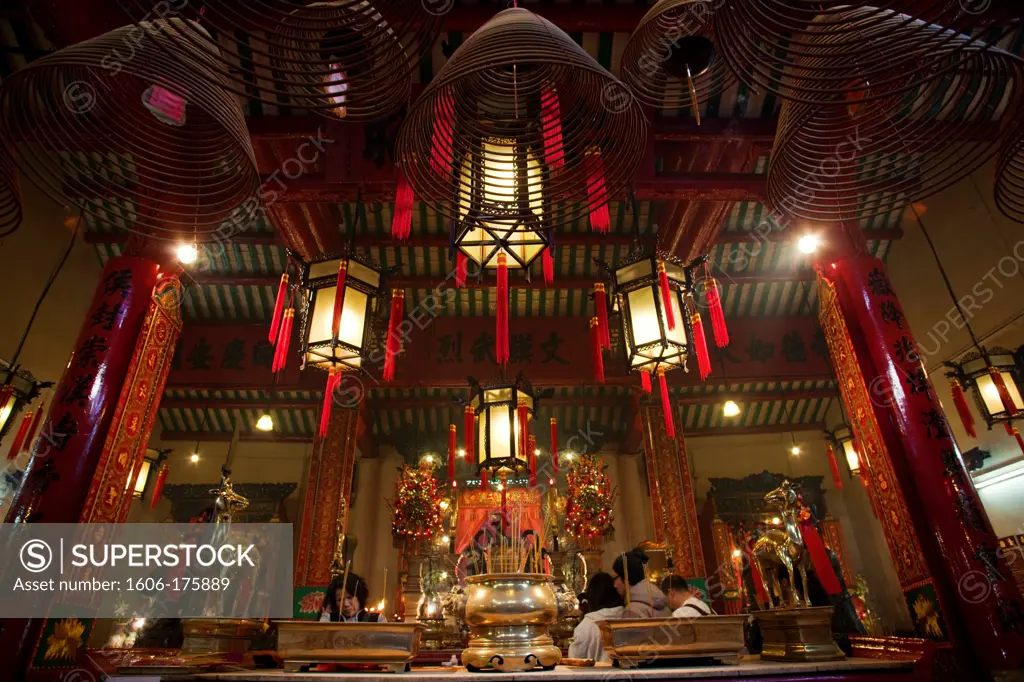 China,Hong Kong,Hollywood Road,Interior of Man Mo Temple