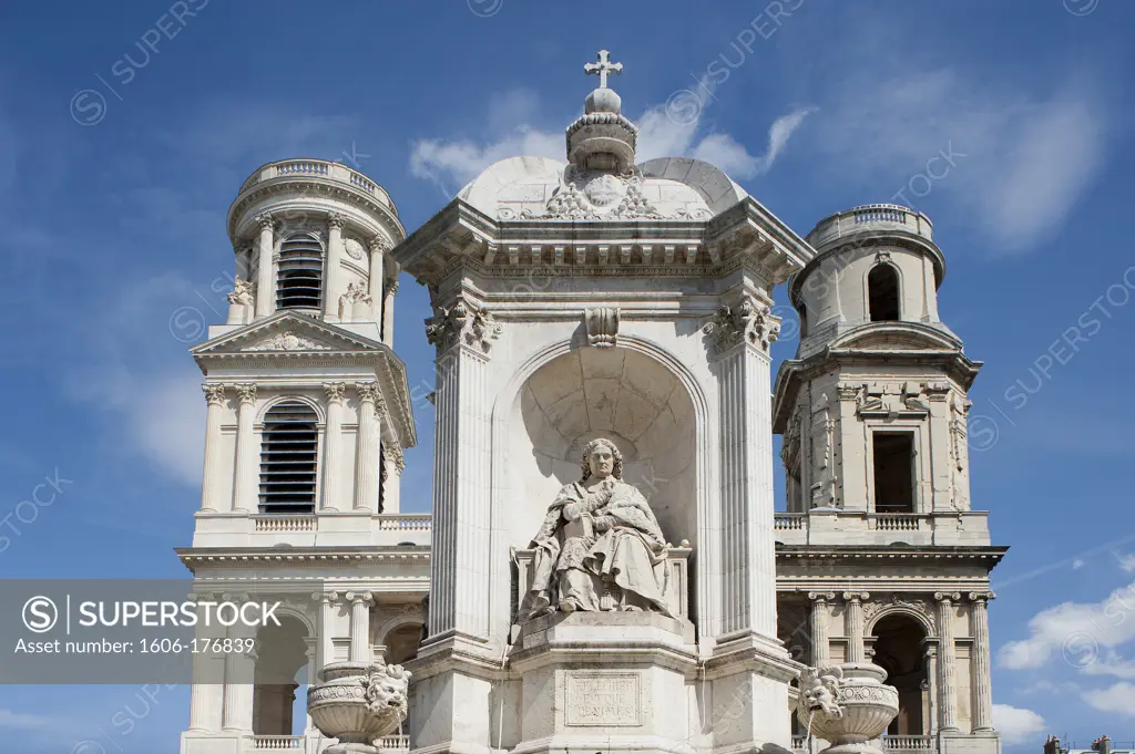 PARIS - THE SQUARE SAINT SULPICE - THE CHURCH SAINT SULPICE AND THE FOUNTAIN OF THE 4 BISHOPS