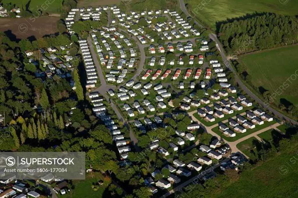 France, Loire-Atlantique (44), campground, hotel, outdoor (aerial view)