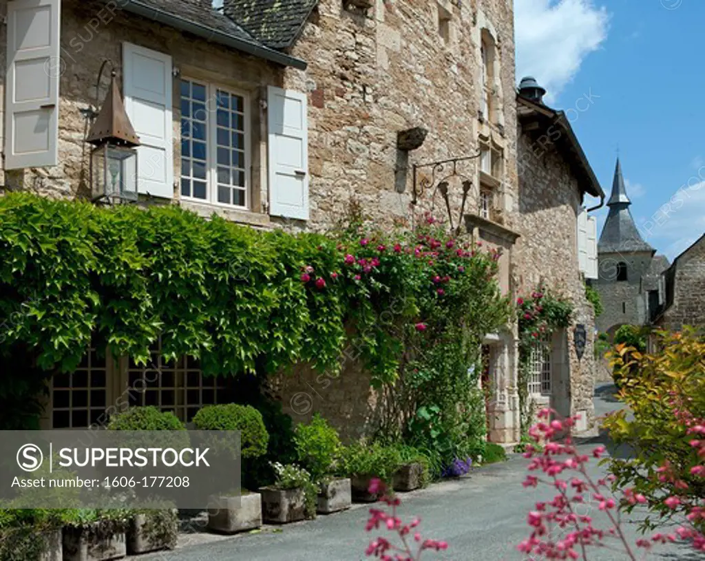 France, Correze (19), Turenne, village labeled The Most Beautiful Villages of France, the village street,