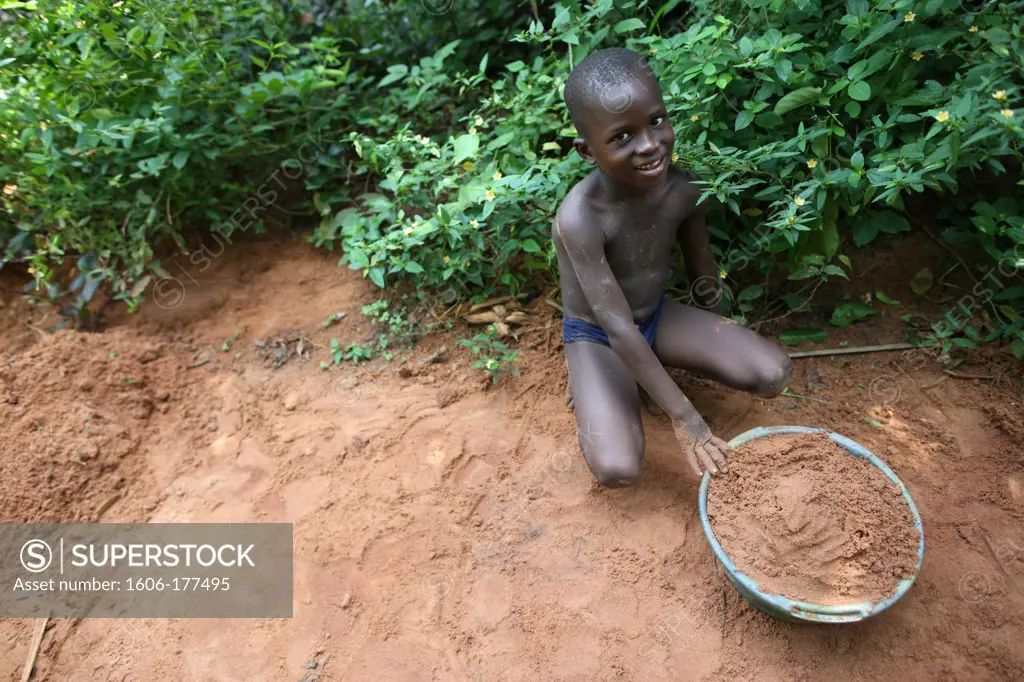 African child in the countryside. Tori. Benin.