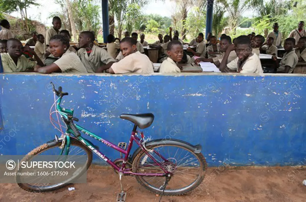 Secondary school in Africa. Hevie. Benin.