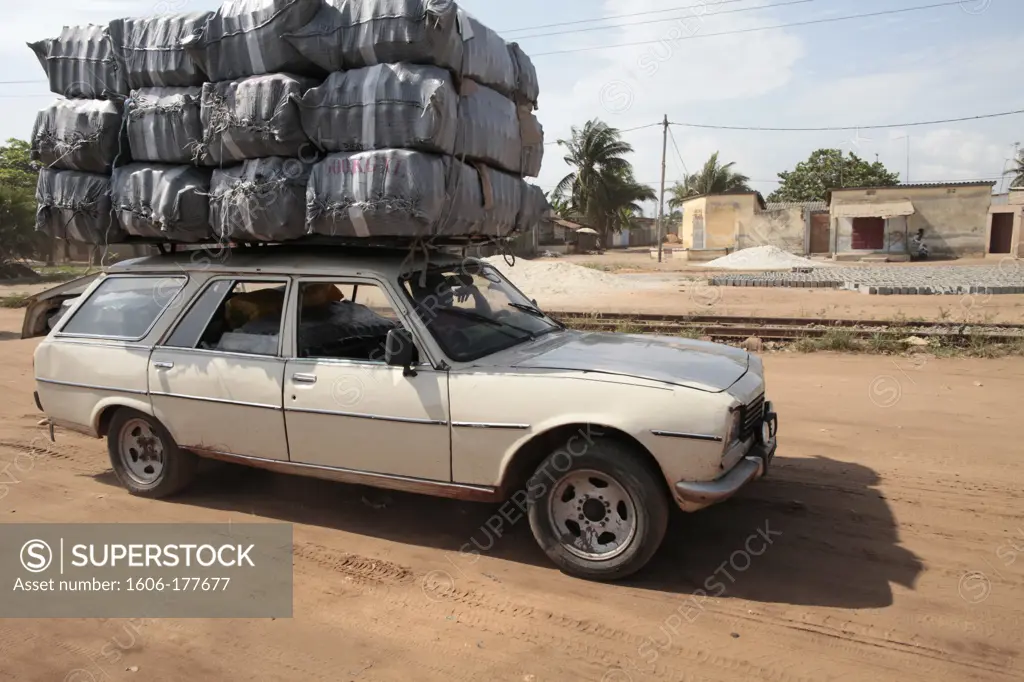 Overloaded vehicle Lome. Togo.