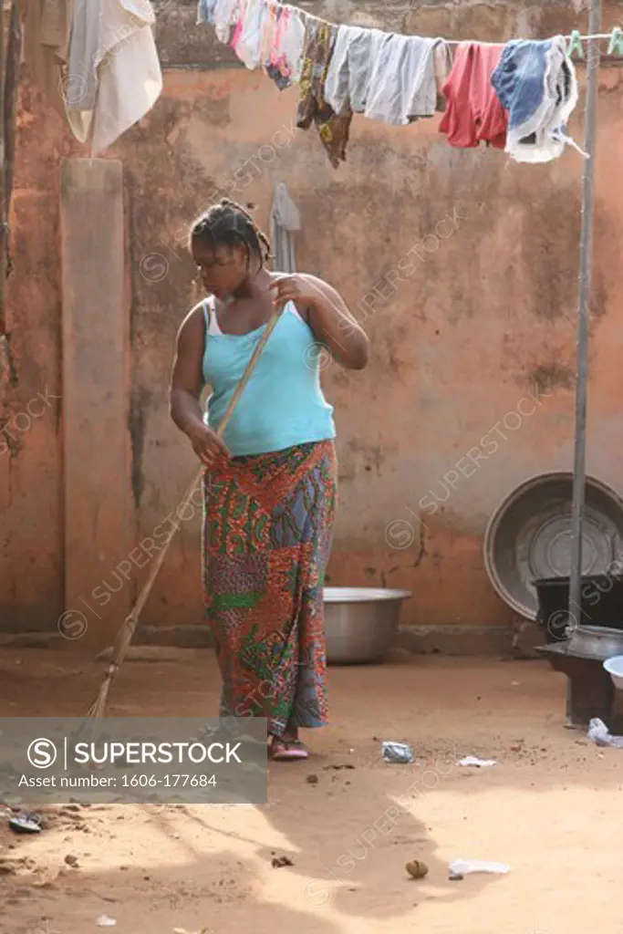 Household chores Lome. Togo.