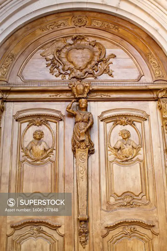 Saint Vincent's cathedral door, Chalon-sur-Saone France.
