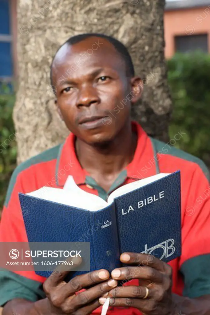 Man reading the bible. Lome. Togo.