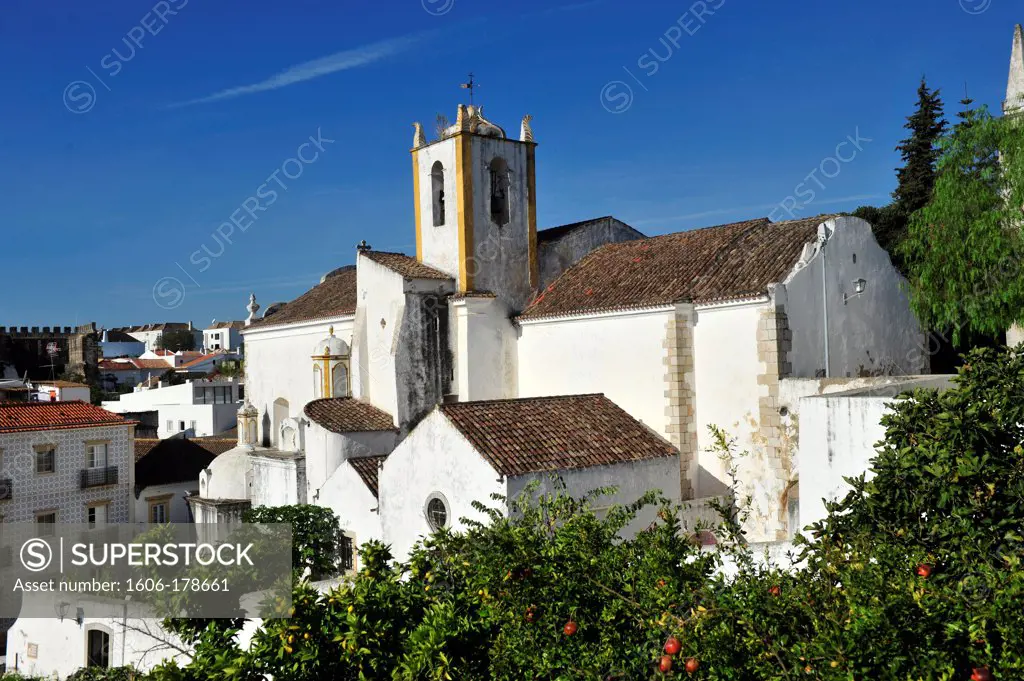 St James church,the castle in Tavira,Algarve Coast,Portugal,South Europa,Europa