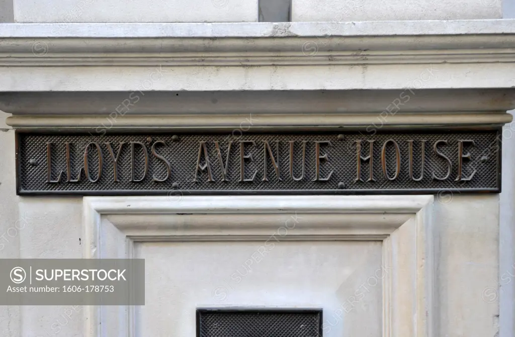 Lloyd's avenue house sign in London,England,United Kingdom