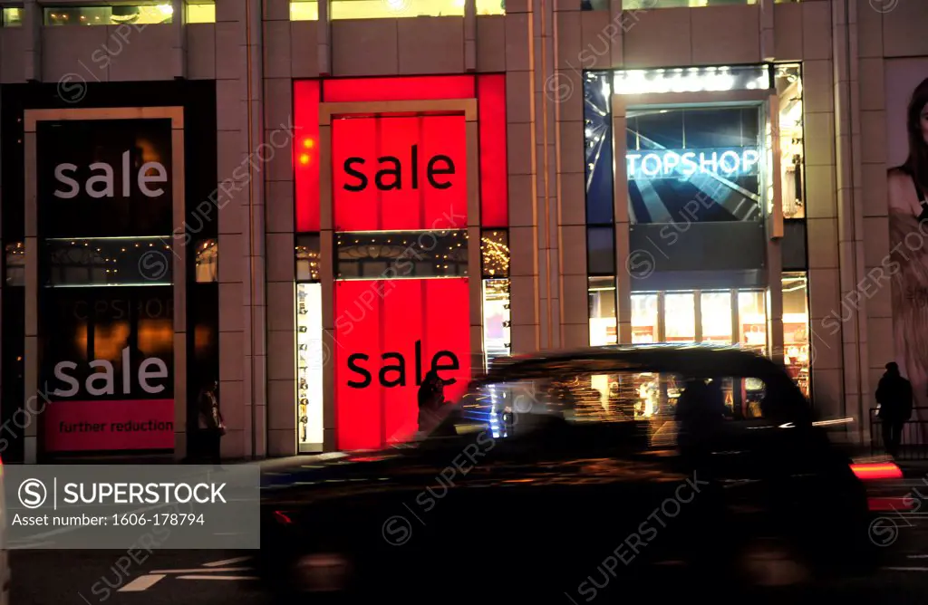 Sale window on Oxford street in London,England,United Kingdom