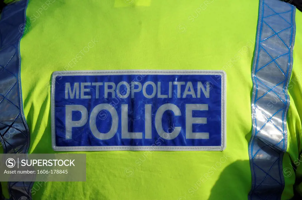 Back view of Metropolitan police officer,London,England,United Kingdom
