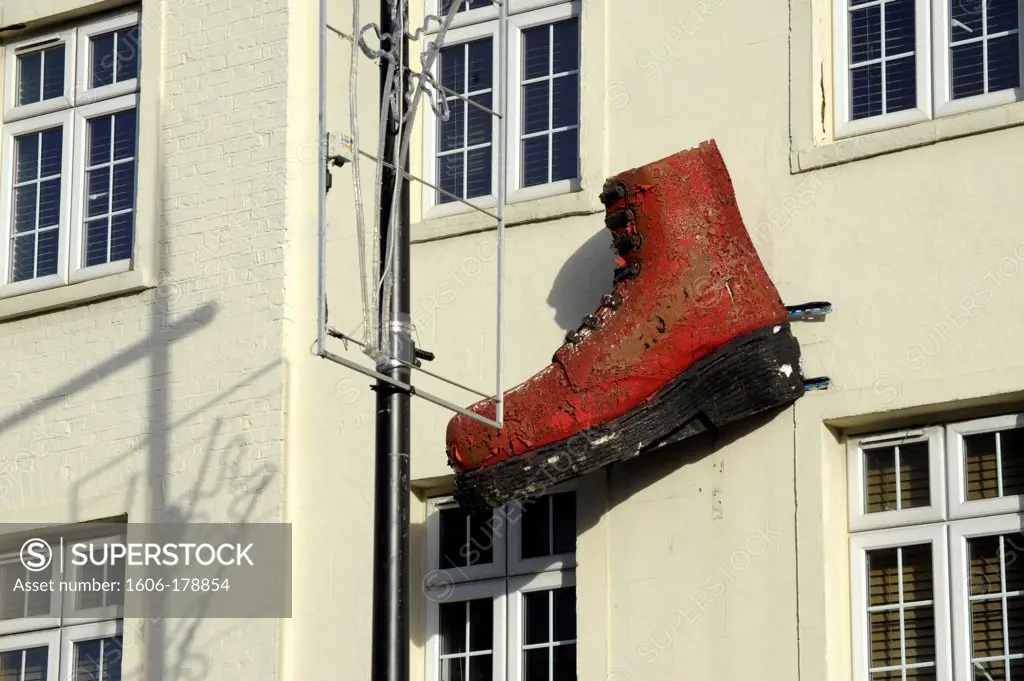 Shoes in Camden building,London,England,United Kingdom