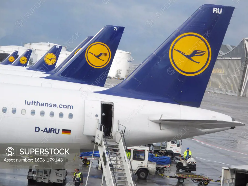 Germany, Frankfurt, Airport, Lufthansa's planes