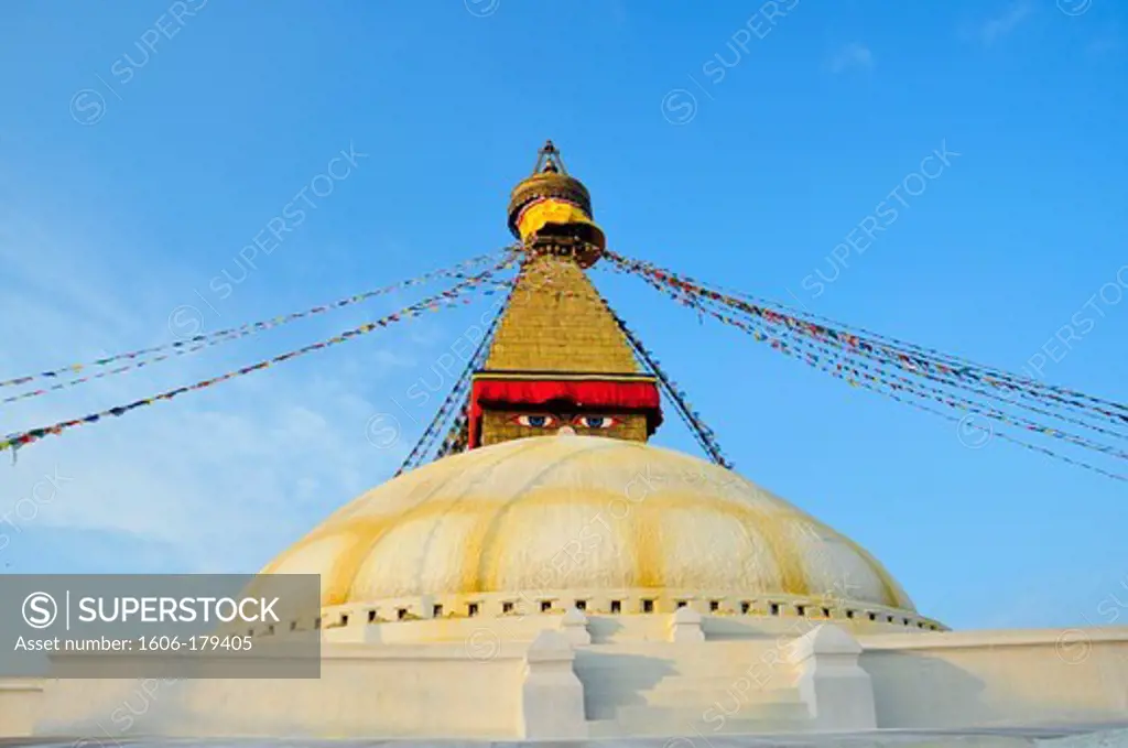 Nepal Kathmandu stupa of BODNATH the biggest stupa in the world