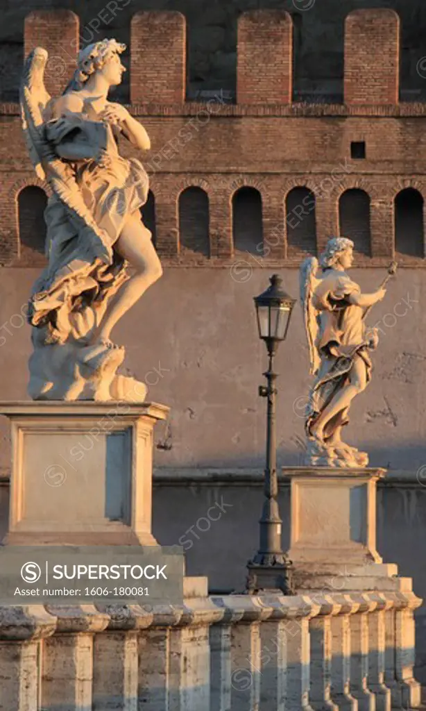 Italy, Lazio, Rome, Ponte Sant Angelo, angel statues by Bernini,