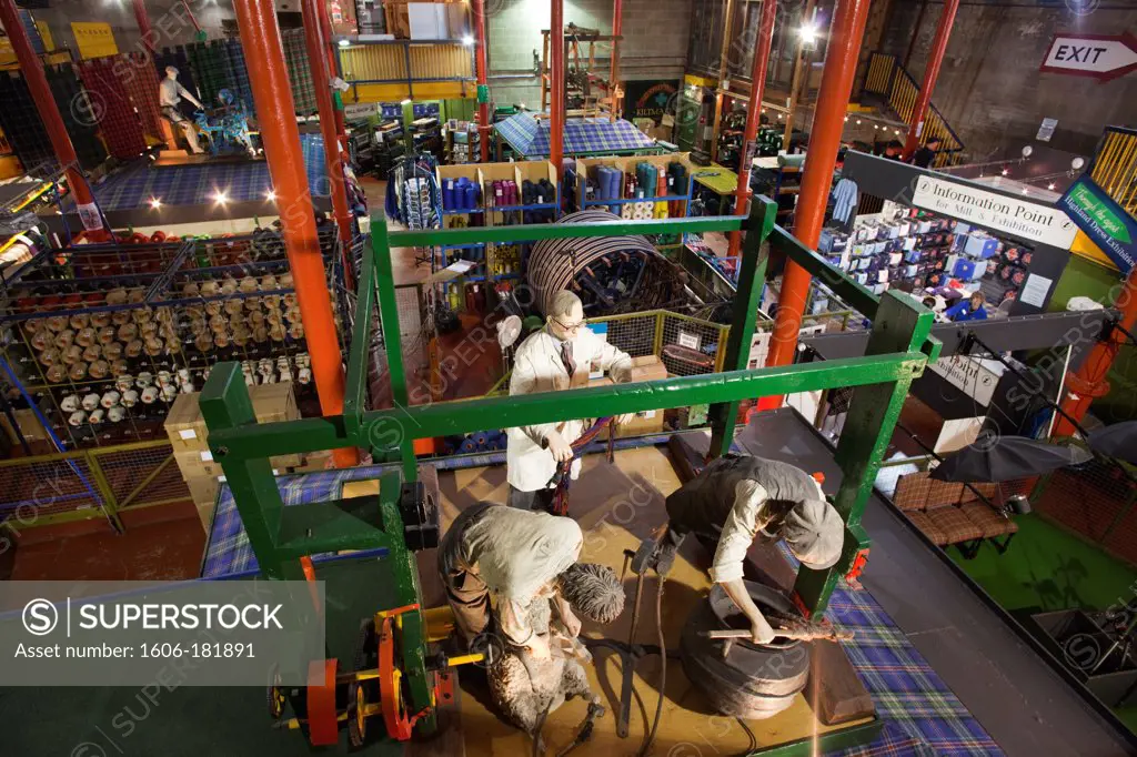 Scotland,Edinburgh,Interior of the Tartan Weaving Mill