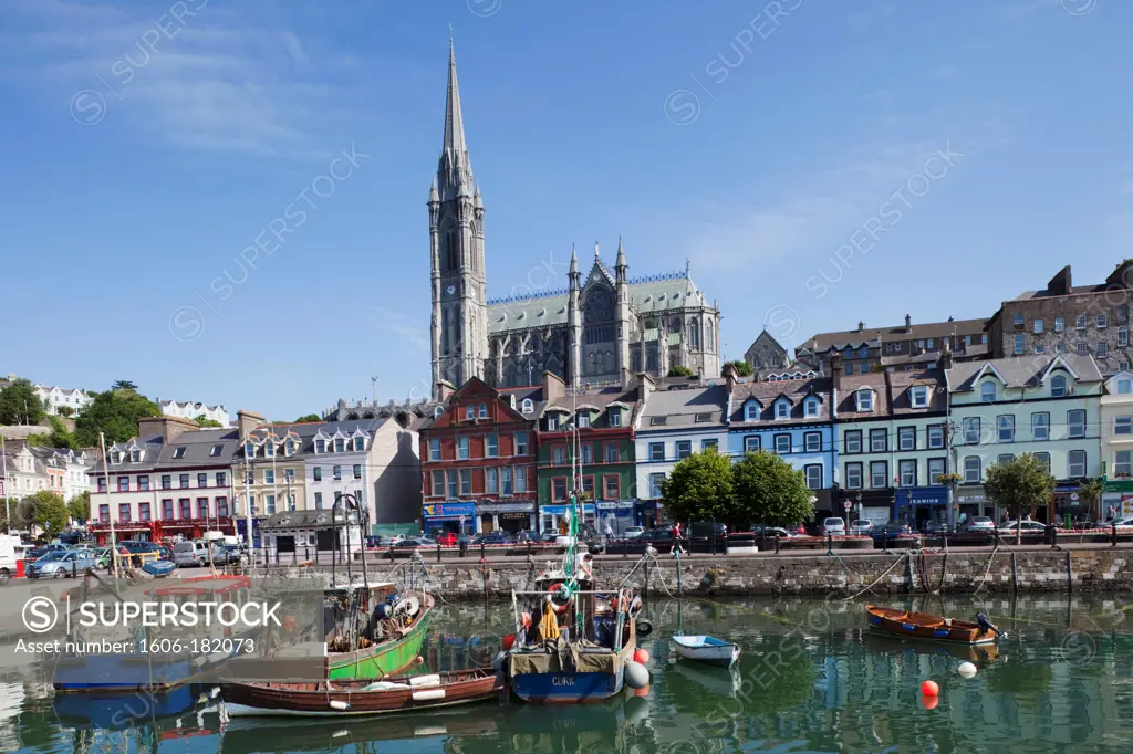 Republic of Ireland,County Cork,Cobh Harbour and St.Colman's Cathedral