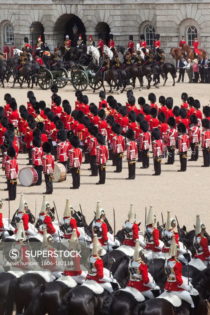 United Kingdom,Great Britain,England,London,Household Cavalry at the Trooping the Colour Ceremony at Horse Guards Parade Whitehall