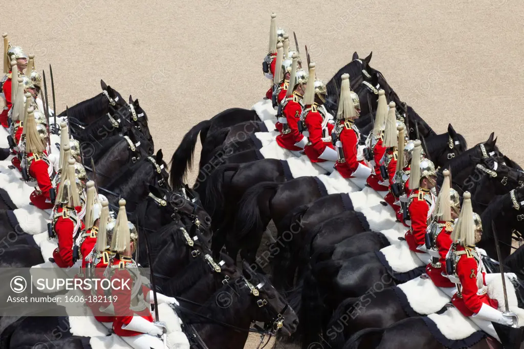 United Kingdom,Great Britain,England,London,Household Cavalry at the Trooping the Colour Ceremony at Horse Guards Parade Whitehall