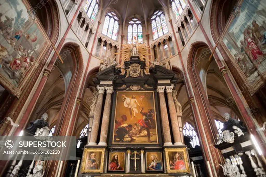 Belgium,Brugge,St.Saviours Cathedral,The Alter,Painting of the Resurrection of Christ
