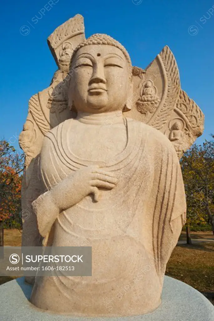 Korea,Gyeongju,Gyeongju National Museum,Standing Stone Buddha Statue
