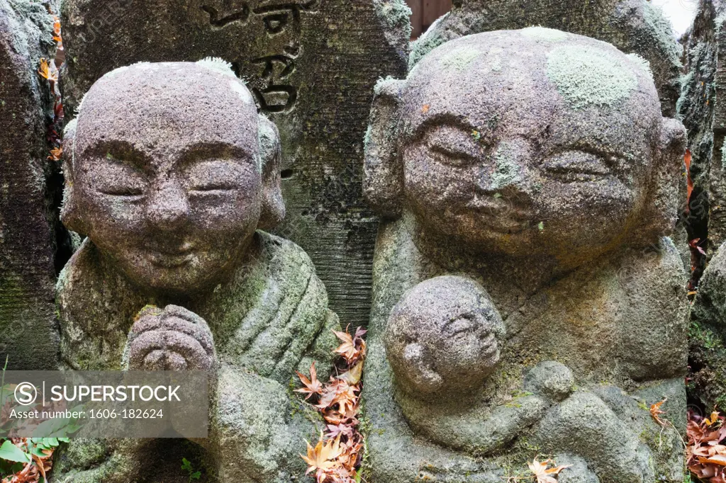Japan,Kyoto,Arashiyama,Otagi Nembutsu-ji Temple,Carved Stone Figures of Rakan,Disciples of Shaka the founder of Buddhism