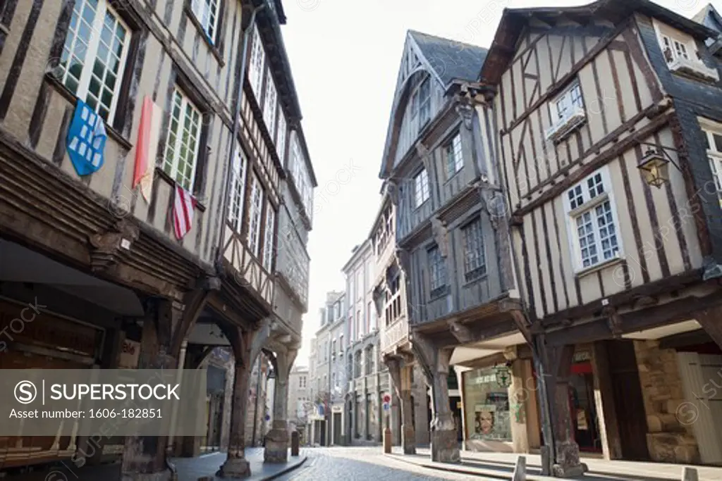France,Brittany,Cotes-D'Armor,Dinan,Half Timbered Buildings