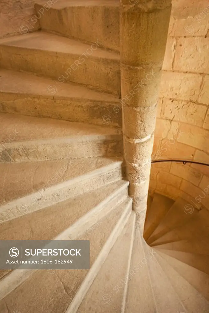 France,Indre-et-Loire,Loches,Loches Castle,Spiral Staircase in the Keep