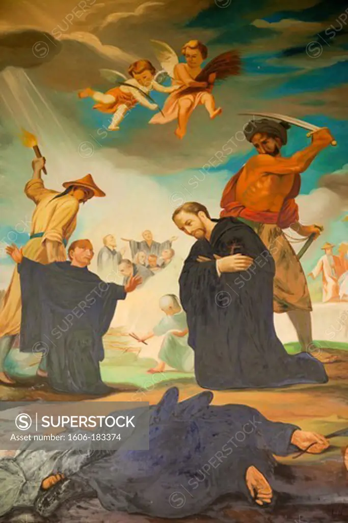 Philippines,Manila,Intramuros,San Augustin Church,Church Museum,Painting depicting the Execution of Augustinian Monks