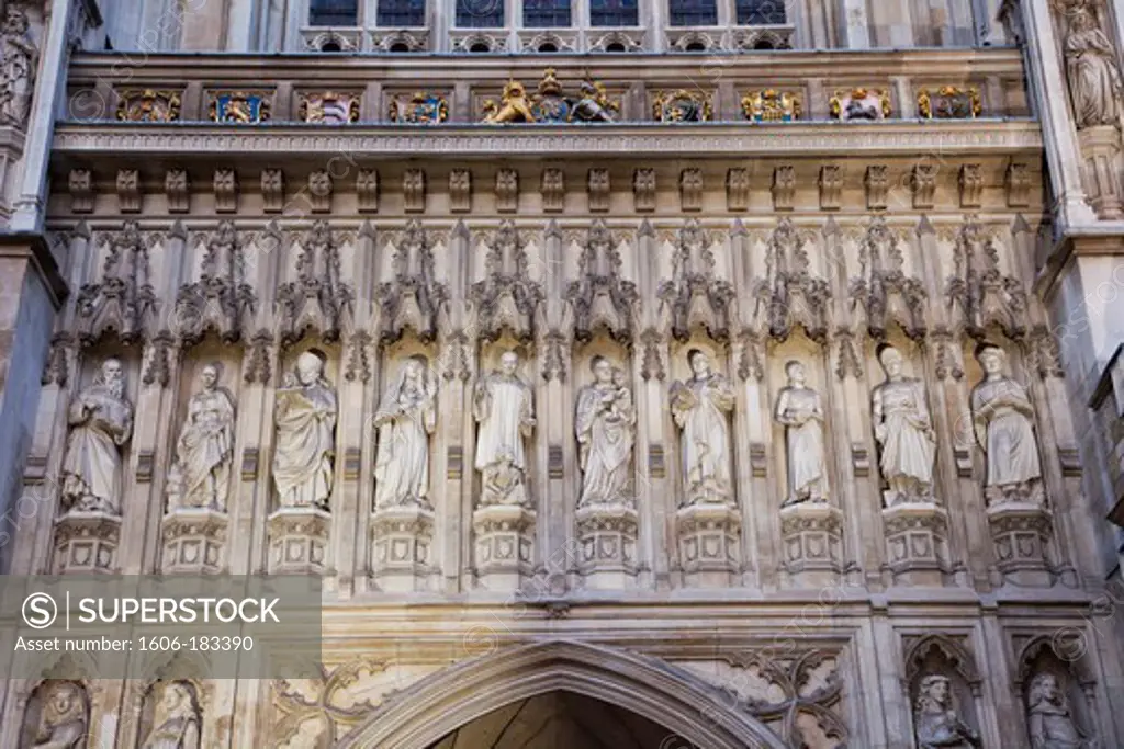 England,London,Westminster,Westminster Abbey,Facade depicting Martyrs