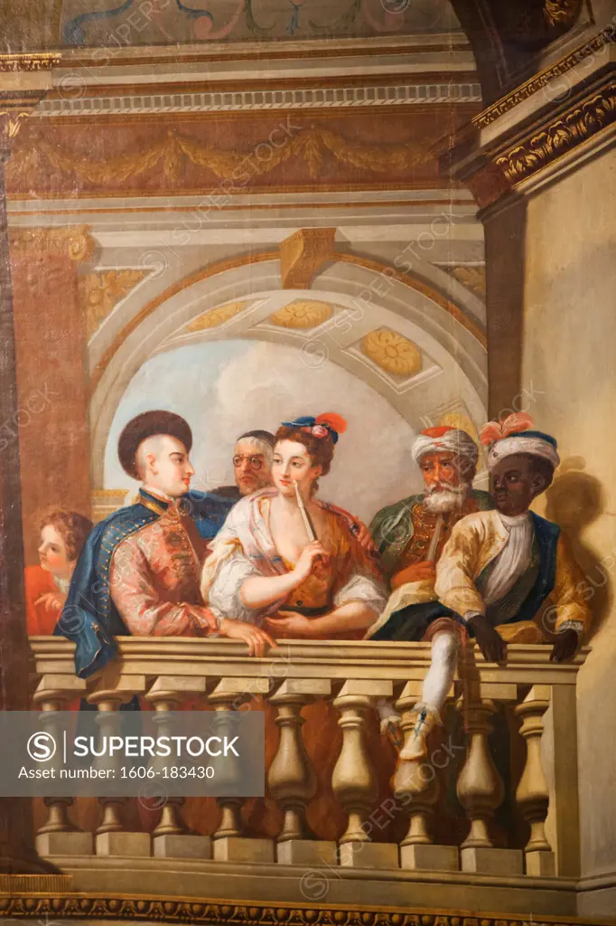 England,London,Kensington,Kensington Palace,The King's Staircase,Wall Paintings depicting Nobles