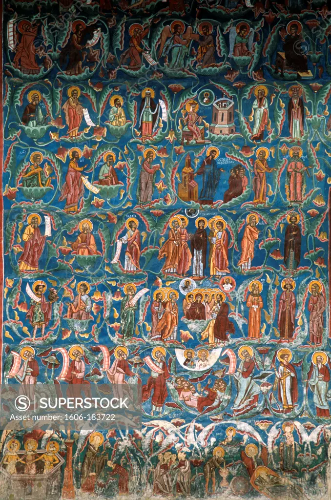 Romania, Bucovina, Moldovita Monastery, fresco,